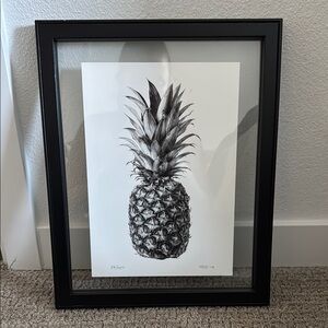 Framed Black and White Pineapple Art Print - CJP Art 2018
